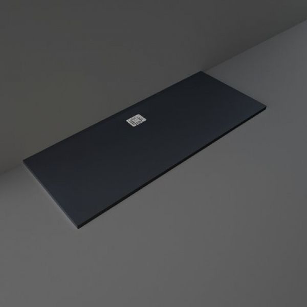 Rak Feeling Black Stone Effect 1700 x 700 Rectangular Shower Tray