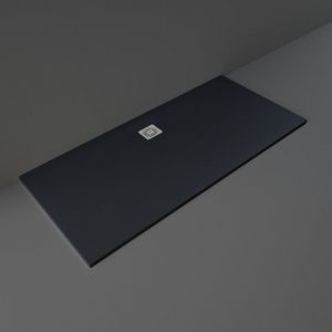 Rak Feeling Black Stone Effect 1800 x 800 Rectangular Shower Tray