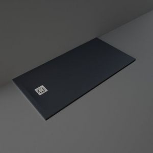 Rak Feeling Black Stone Effect 1600 x 800 Rectangular Shower Tray