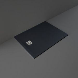 Rak Feeling Black Stone Effect 1200 x 900 Rectangular Shower Tray
