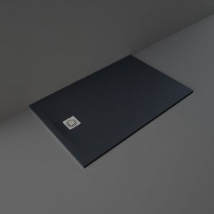 Rak Feeling Black Stone Effect 1400 x 900 Rectangular Shower Tray