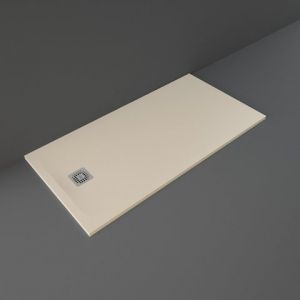 Rak Feeling Cappuccino Stone Effect 1600 x 800 Rectangular Shower Tray