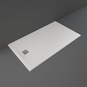 Rak Feeling White Stone Effect 1400 x 900 Rectangular Shower Tray