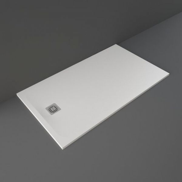 Rak Feeling White Stone Effect 1600 x 900 Rectangular Shower Tray