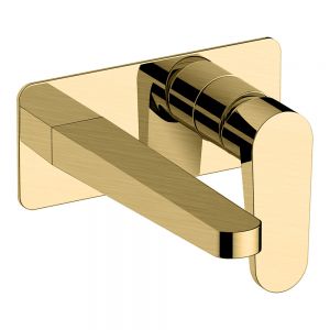 Rak Ischia Brushed Gold Wall Mounted Basin Mixer Tap