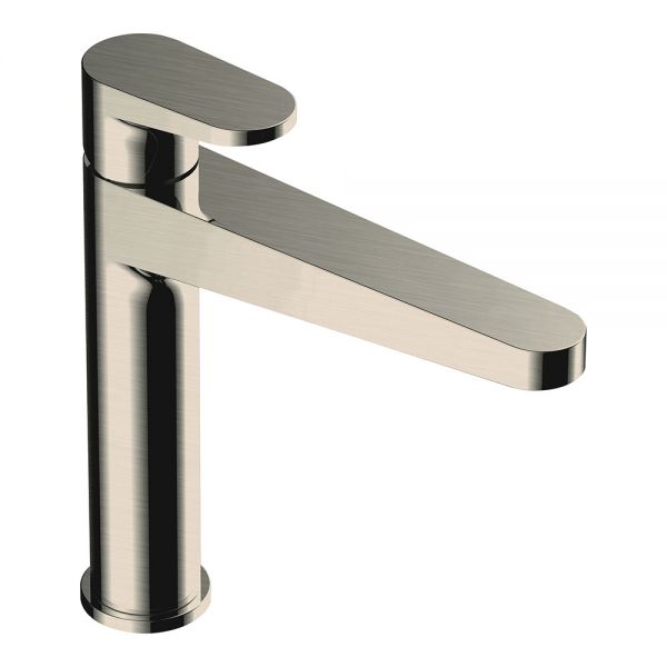 Rak Ischia Brushed Nickel Mono Mid Height Basin Mixer Tap