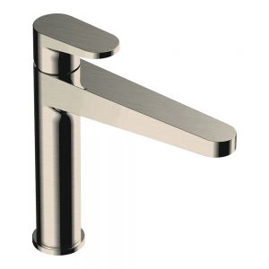 Rak Ischia Brushed Nickel Mono Mid Height Basin Mixer Tap