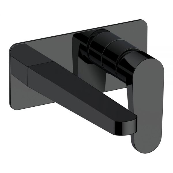 Rak Ischia Matt Black Wall Mounted Basin Mixer Tap