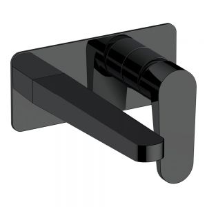 Rak Ischia Matt Black Wall Mounted Basin Mixer Tap