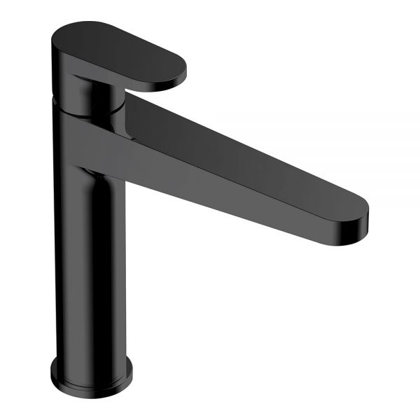 Rak Ischia Matt Black Mono Mid Height Basin Mixer Tap