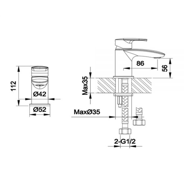 Rak Mercury Chrome Mini Basin Mixer Tap #2
