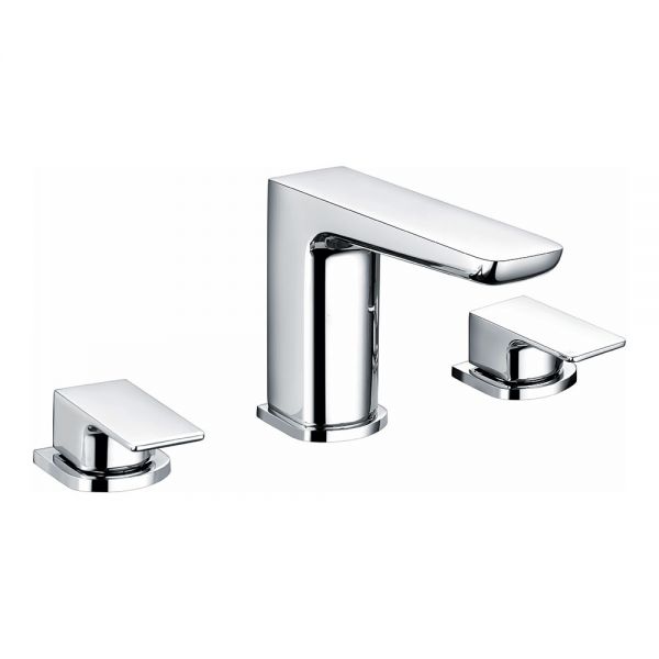 Rak Moon Chrome Deck Mounted 3 Hole Bath Filler Tap