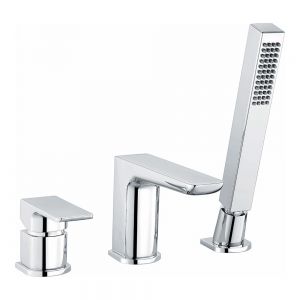 Rak Moon Chrome Deck Mounted 3 Hole Bath Shower Mixer Tap