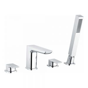 Rak Moon Chrome Deck Mounted 4 Hole Bath Shower Mixer Tap