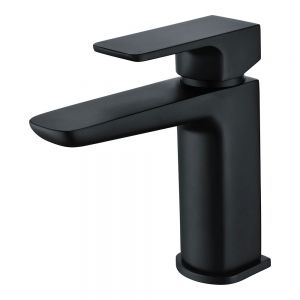 Rak Moon Matt Black Mono Basin Mixer Tap with Waste