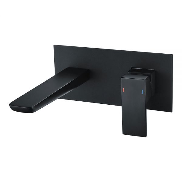 Rak Moon Matt Black Wall Mounted Basin Mixer Tap