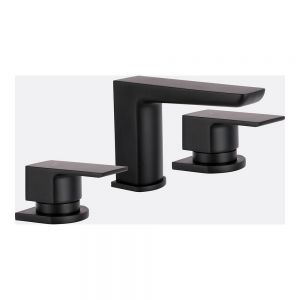 Rak Moon Matt Black Deck Mounted 3 Hole Bath Filler Tap