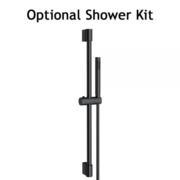Rak Petit Round Matt Black Bath Shower Mixer Tap #2