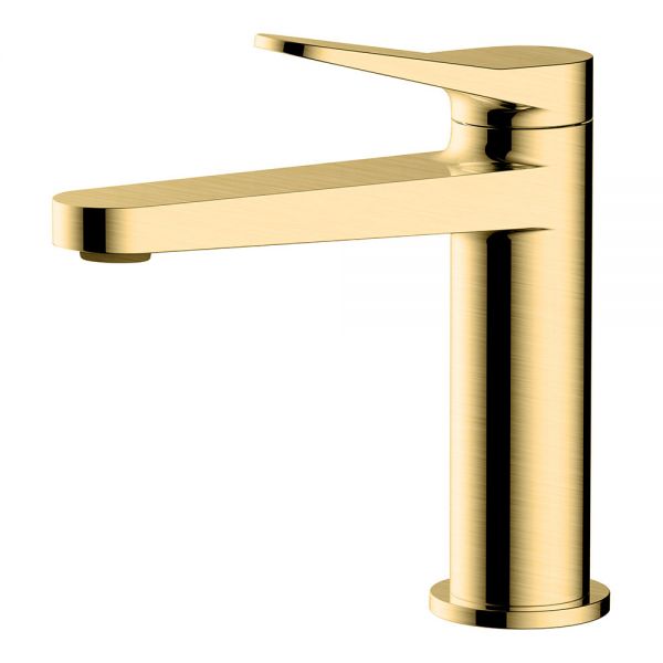 Rak Petit Round Brushed Gold Mono Basin Mixer Tap