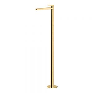 Rak Petit Round Brushed Gold Floor Standing Mono Basin Mixer Tap