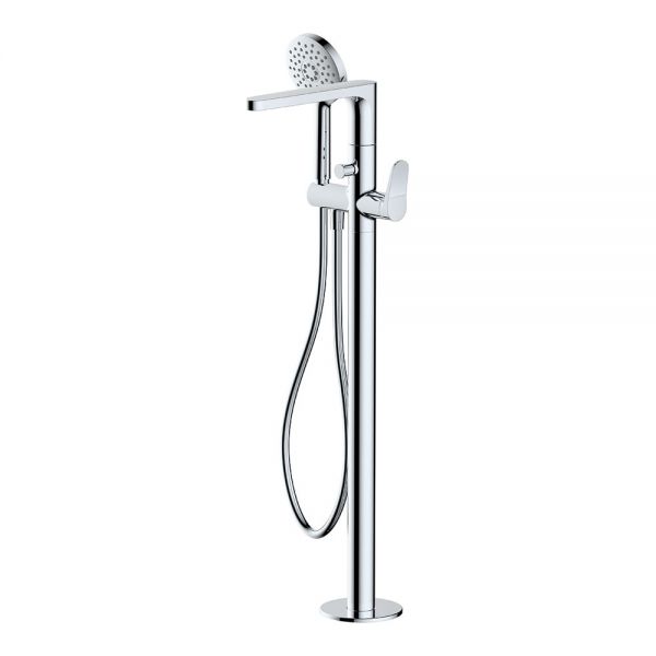 Rak Petit Round Chrome Floor Standing Bath Shower Mixer Tap