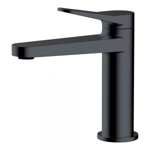 Rak Petit Round Matt Black Mono Basin Mixer Tap