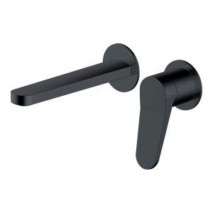 Rak Petit Round Matt Black Wall Mounted Basin Mixer Tap