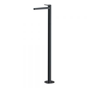 Rak Petit Round Matt Black Floor Standing Mono Basin Mixer Tap