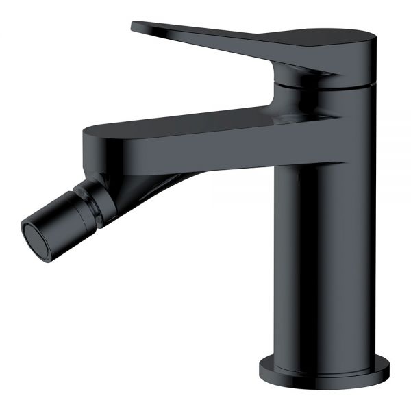 Rak Petit Round Matt Black Mono Bidet Mixer Tap