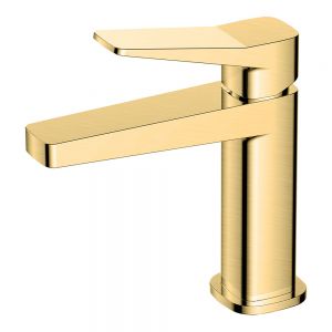 Rak Petit Square Brushed Gold Mono Basin Mixer Tap