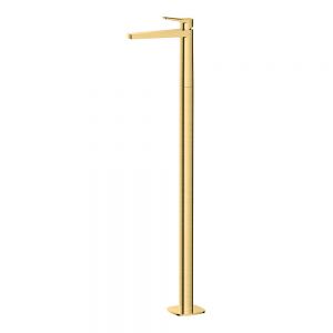 Rak Petit Square Brushed Gold Floor Standing Mono Basin Mixer Tap
