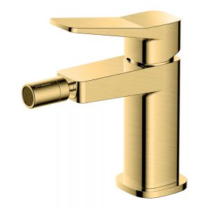 Rak Petit Square Brushed Gold Mono Bidet Mixer Tap