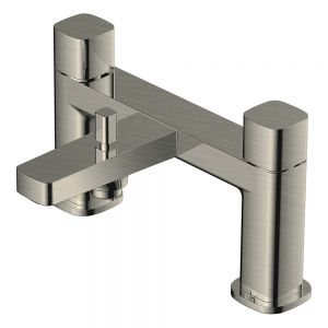Rak Petit Square Brushed Nickel Bath Shower Mixer Tap