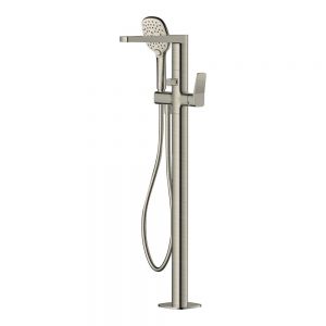 Rak Petit Square Brushed Nickel Floor Standing Bath Shower Mixer Tap