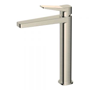 Rak Petit Square Brushed Nickel Tall Basin Mixer Tap