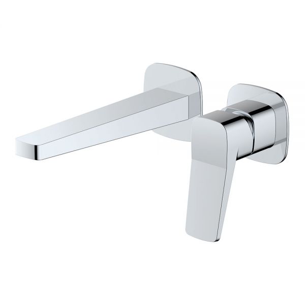 Rak Petit Square Chrome Wall Mounted Basin Mixer Tap