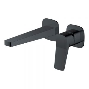 Rak Petit Square Matt Black Wall Mounted Basin Mixer Tap