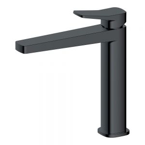 Rak Petit Square Matt Black Mono Mid Height Basin Mixer Tap