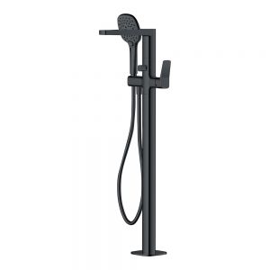 Rak Petit Square Matt Black Floor Standing Bath Shower Mixer Tap