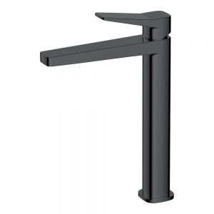 Rak Petit Square Matt Black Tall Basin Mixer Tap