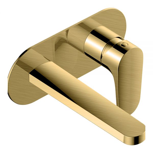 Rak Portofino Brushed Gold Wall Mounted Basin Mixer Tap