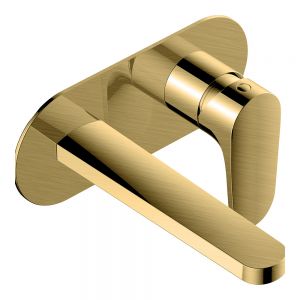 Rak Portofino Brushed Gold Wall Mounted Basin Mixer Tap