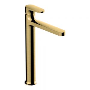Rak Portofino Brushed Gold Tall Basin Mixer Tap
