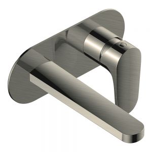 Rak Portofino Brushed Nickel Wall Mounted Basin Mixer Tap
