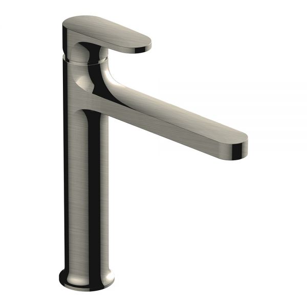 Rak Portofino Brushed Nickel Mono Mid Height Basin Mixer Tap