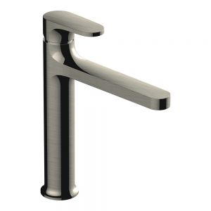 Rak Portofino Brushed Nickel Mono Mid Height Basin Mixer Tap