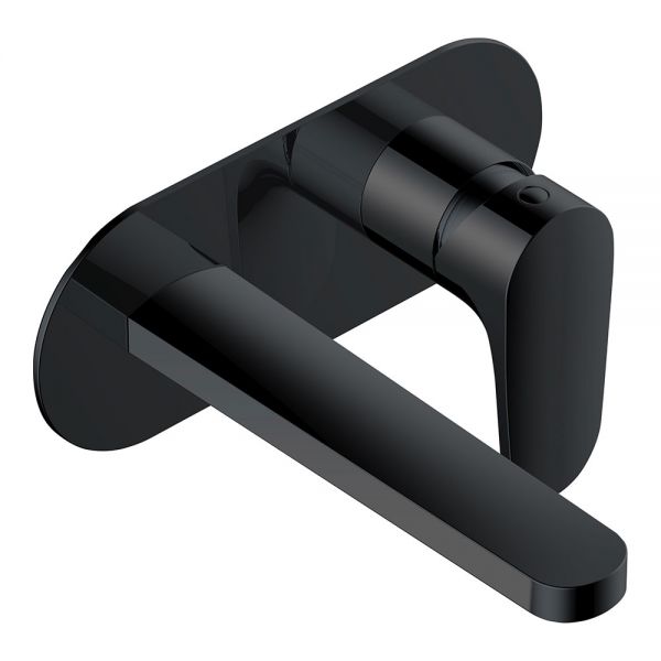 Rak Portofino Matt Black Wall Mounted Basin Mixer Tap