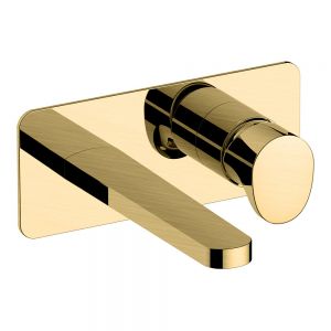 Rak Positano Brushed Gold Wall Mounted Basin Mixer Tap
