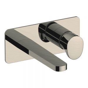 Rak Positano Brushed Nickel Wall Mounted Basin Mixer Tap
