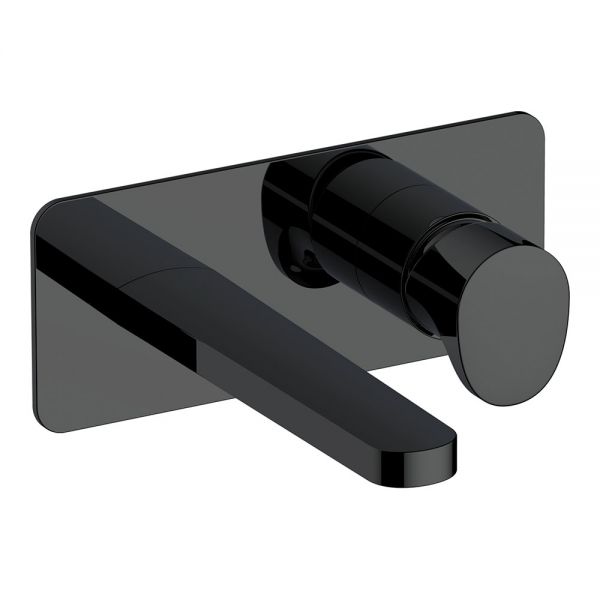 Rak Positano Matt Black Wall Mounted Basin Mixer Tap